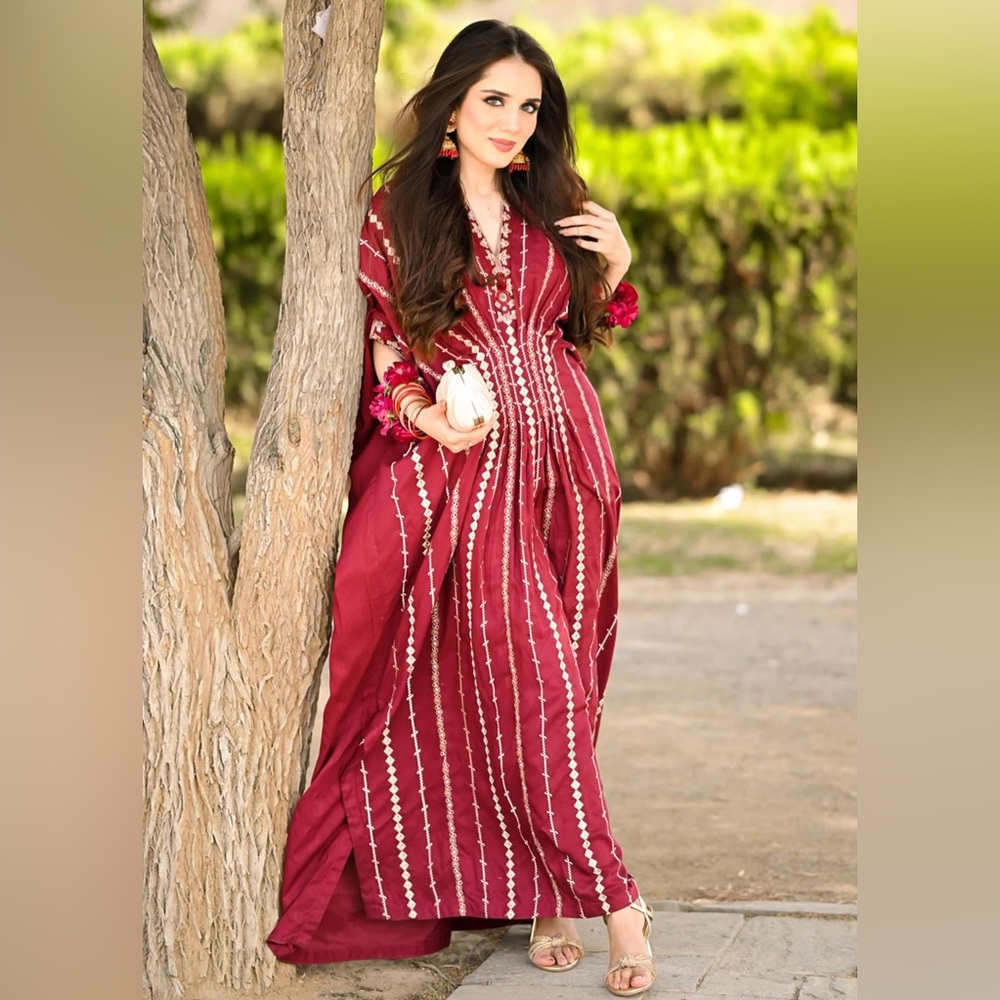 Pakistani Embroidered Kaftan